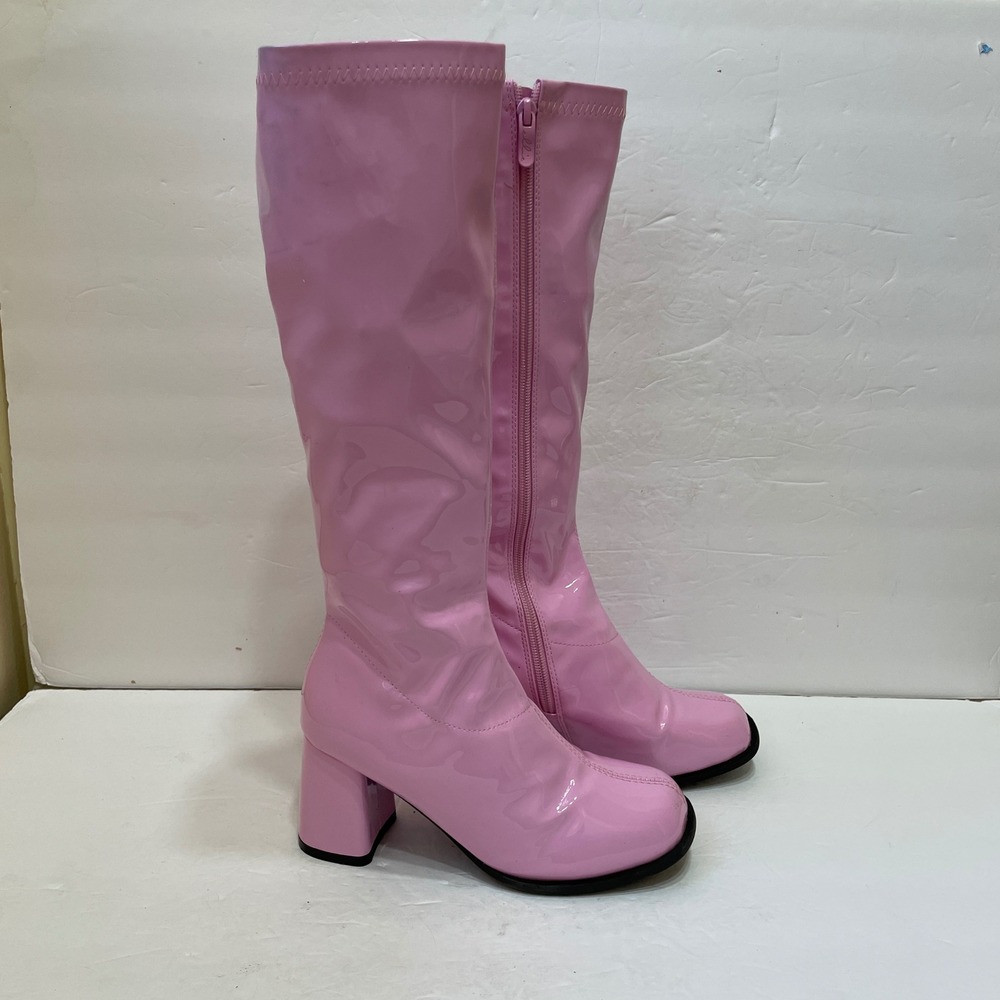 ELLIE PINK PATENT TALL BOOTS‎